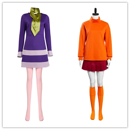 Velma Dinkley Cosplay Costume Outfits Movie Character Uniform Halloween  Costume for Women Girls Top Skirts Stockings Full Set - AliExpress
