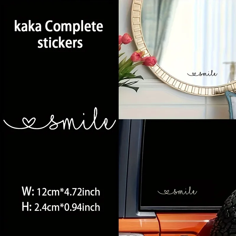 Smile Wall Mirror Sticker Wall Decals Pvc Mural Art Diy Poster For Wedding Wall Art Mural 4