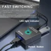 KCEVE USB 3.0 Switch Selector,Bi-Directional USB Switch 2 in 1 Out / 1 in 2 Out,USB Switcher for 2 Computer Share Keyboard Mouse 4