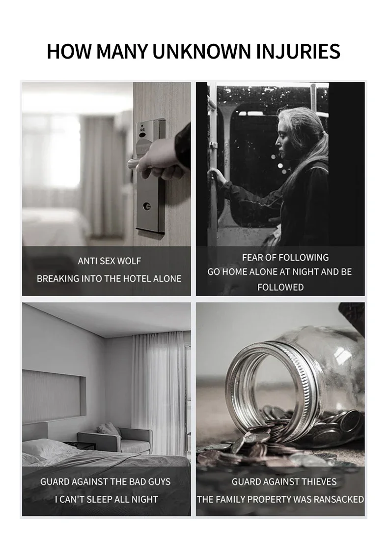 Description Picture 3 of itemSecurity Portable Door Lock Latch No Drill Manual Hotel Room Devices For Add Security Holes Removable For Travel Safety