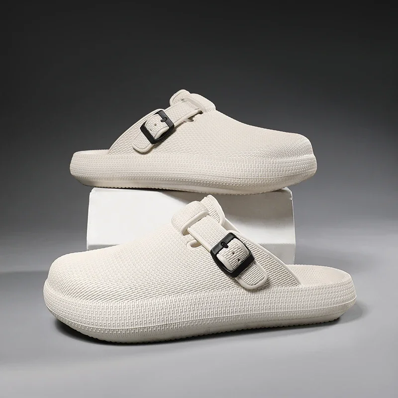 Men Slippers EVA Slip On Casual Walking Shoes Men Casual Baotou Half Slipper Comfortable Soft Household Sandals