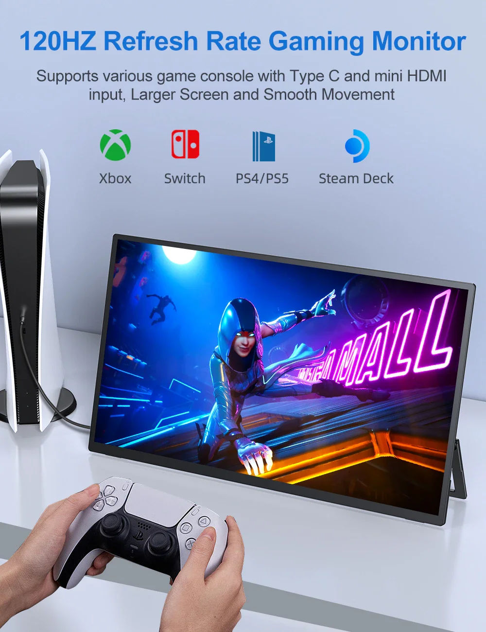 EVICIV 120hz 휴대용 모니터 18.5 인치 100 % sRGB 1080P VESA 및 스탠드 180 ° 조절 가능 초슬림 및 경량 프레임리스 FHD FreeSync IPS HDR 게임 디스플레이, 노
