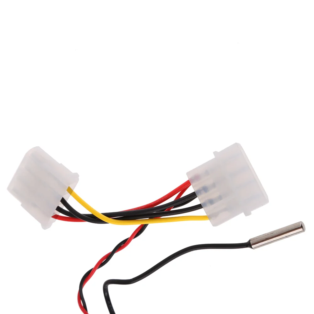 Pointer Temperature Gauge with Waterproof Long Probe Pointer Display Thermometer 4 Pin Power Supply for PC Water Cooling System