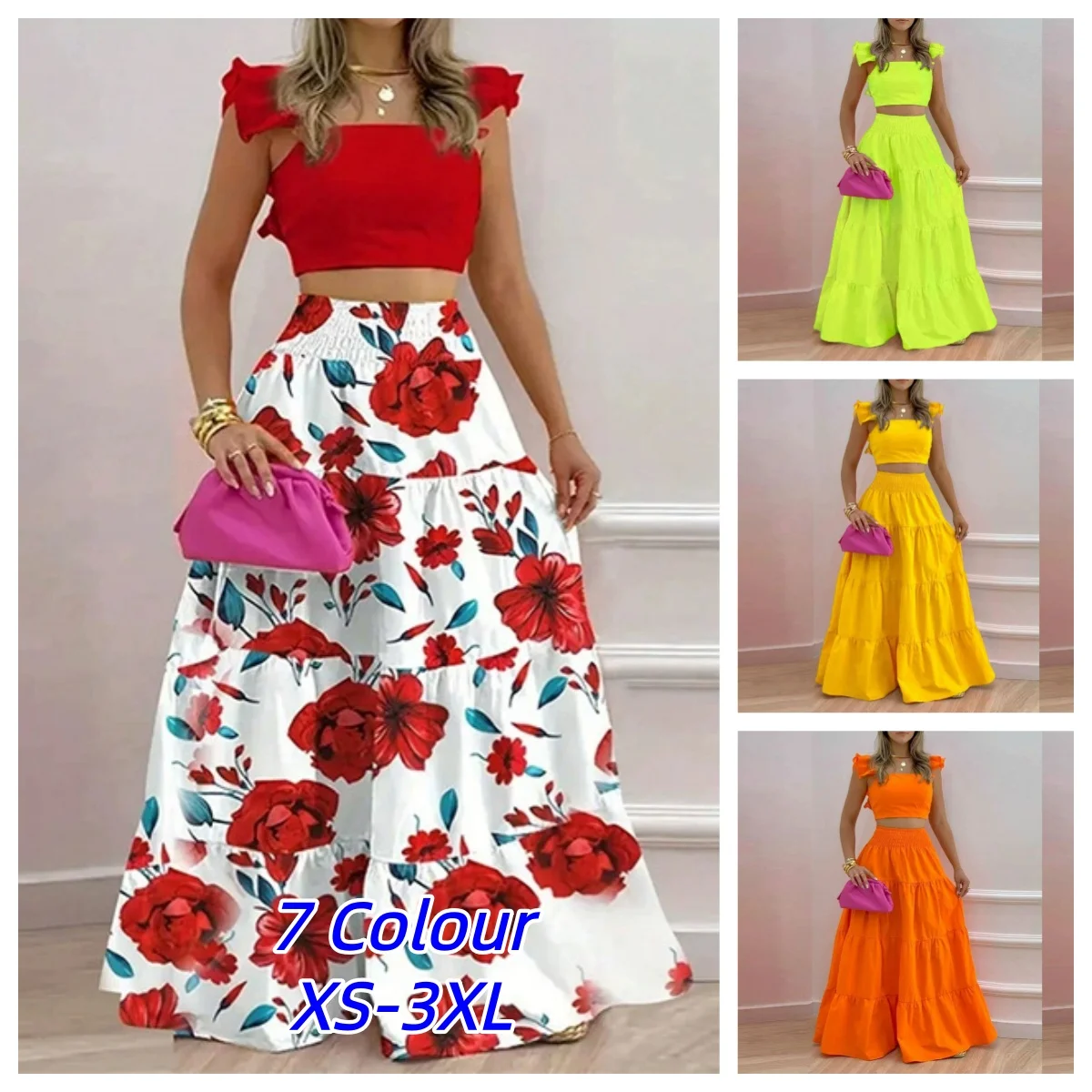 Skirt Y2k Two Piece Set Womans Clothing New 2026 Spring/Summer Elegant Sexy Col…