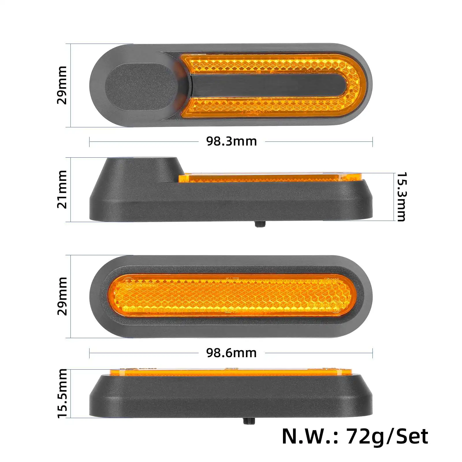Reflective Protective Cover for Scooter Wheels - Set of 4 Decorative Shell Parts