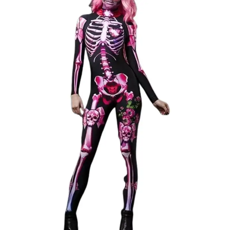 39bd Form STAPT HALLOWEEN Kostüm Skelett Langarmbodys für Frauen Mädchen – Detail 8