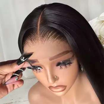 30 40 Inch Straight Human Hair Wigs 13x6 HD Lace Frontal Wigs Brazilian Bone Straight Lace Frontal Human Hair Wigs For Women 1