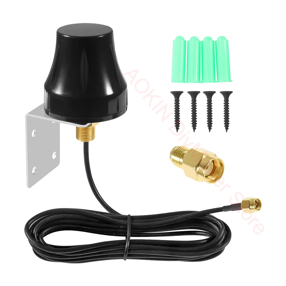 

4G LTE Antenna SMA Male Outdoor Waterproof Fixed Bracket Wall Mount Wireless Antenna for 4G LTE Router Cell Phone Signal Booster