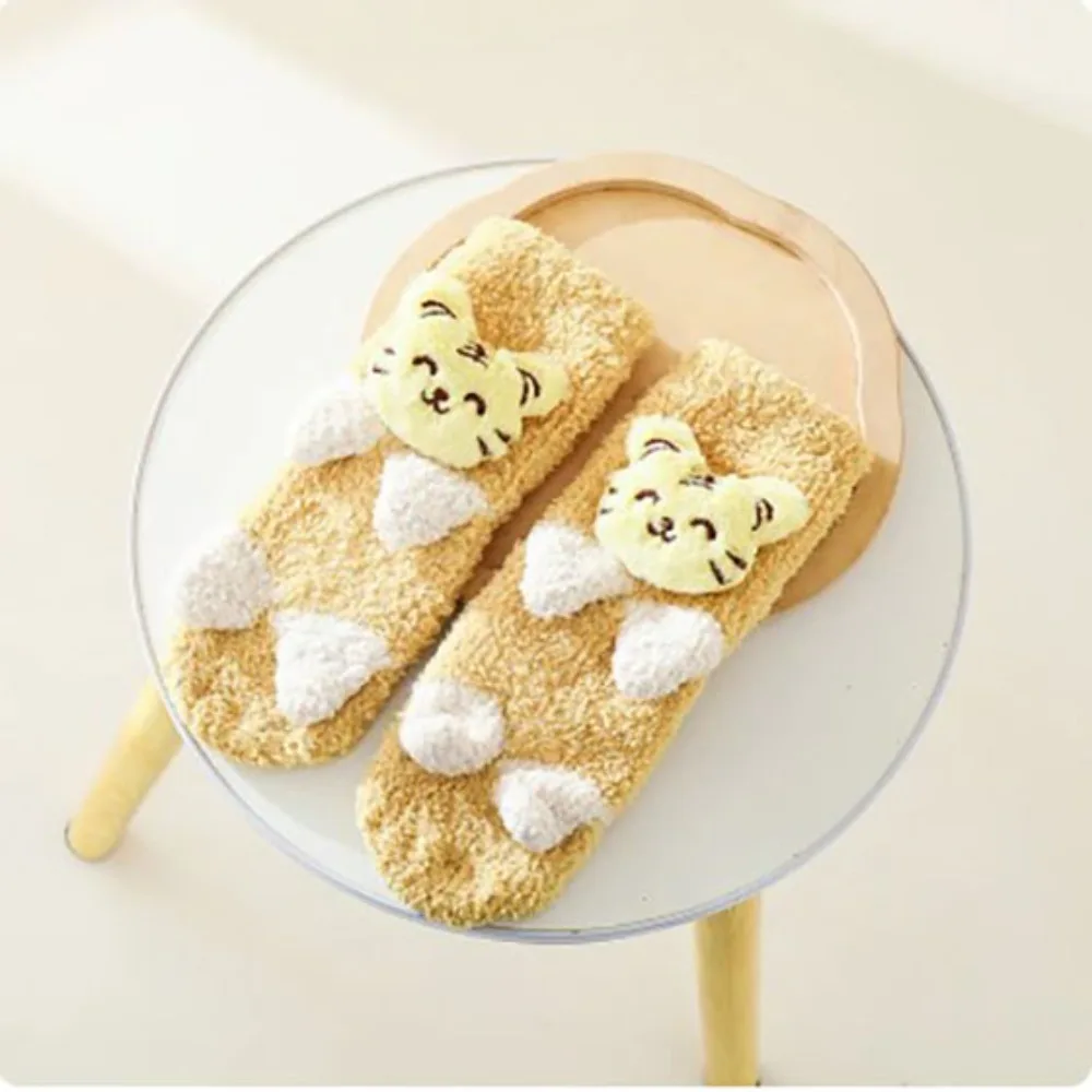 

Coral Velvet Winter Thick Newborn Socks Warm Breathable Warmers Toddler Soft Socks Soft and Skin Friendly Sweat Absorption