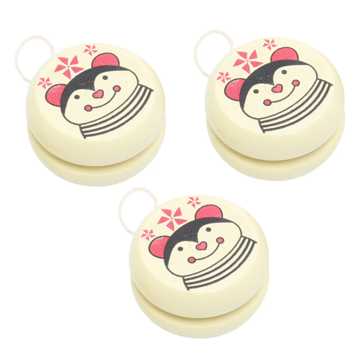 Yoyo Ball 3 Pcs Frog Yoyo Toy Party Favors for Kids Wooden Heart Bamboo Child Educational Spinning