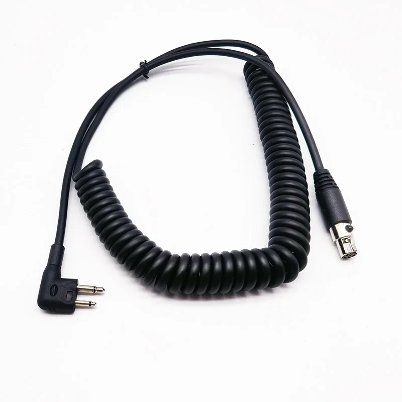 2Pin M Plug for Motorola Walkie Talkie to Mini XLR5 Jack Adapter Coiled Cable for GA Military Aviation Helicopter Radio Headset