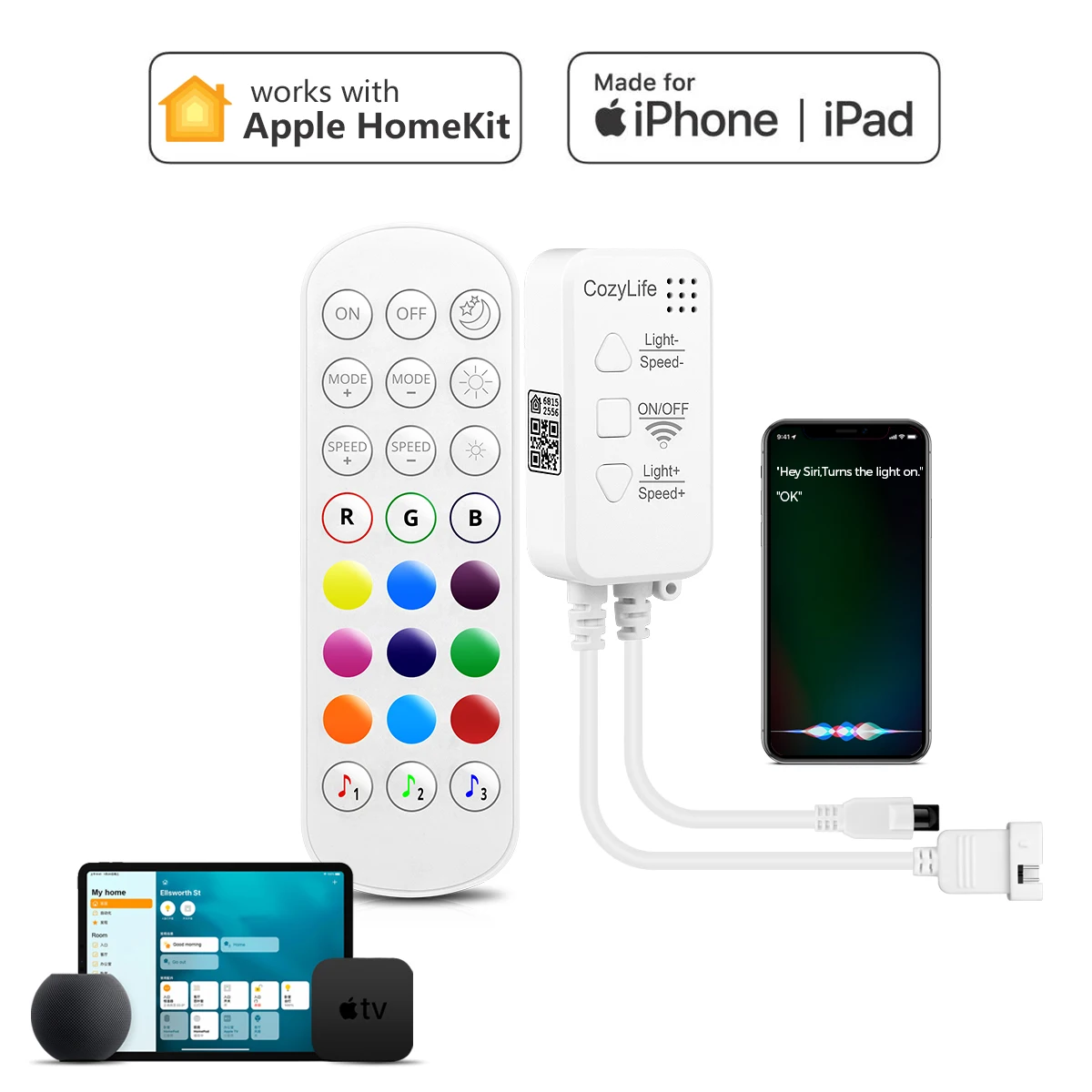 Tira Cinta Led Rgb 5m Apple Homekit + Control Remoto