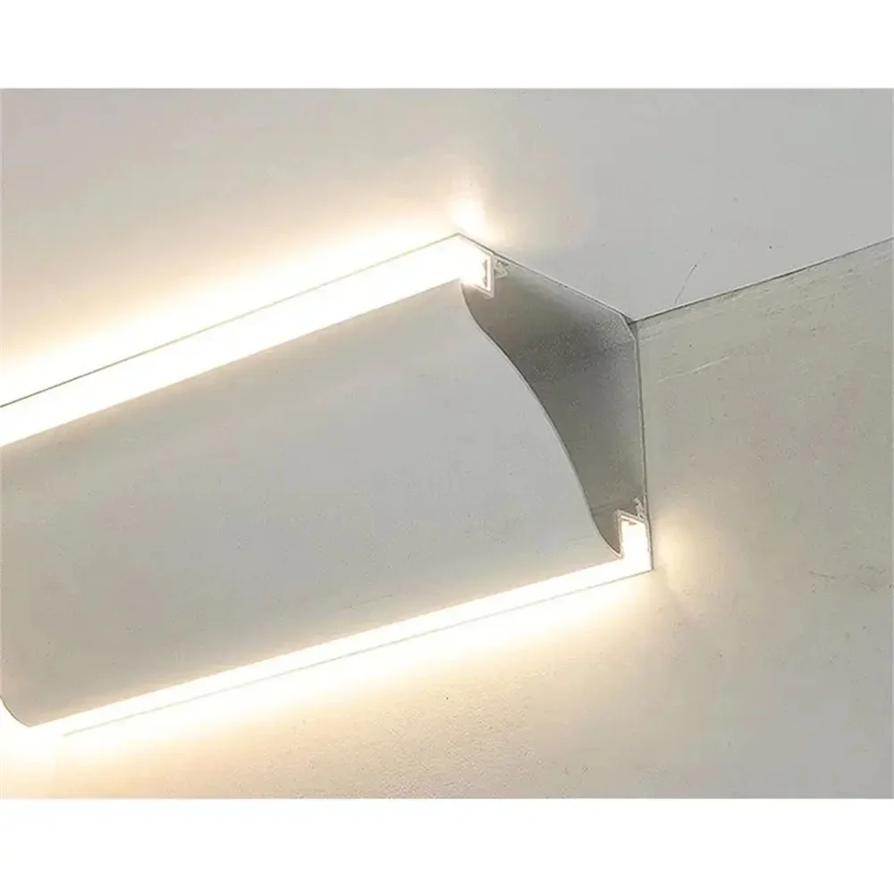 1m/pcs  Angle install Aluminum diffuser extruded channel profile without ceiling LED linear aluminum profiles light housing profiles update