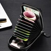 PU Credit Card Bag Multi Slot Card Holder Short Bank Card Cover Business Card Clip Zipper Vertical Handheld Bag for Women's Men' 6