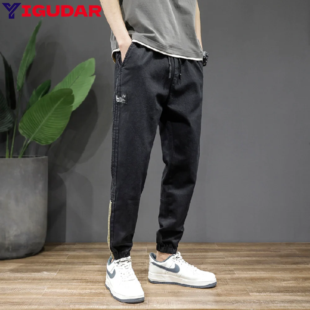Spring New Men's Clothing Loose Oversized pantalones hombre Casual Hip Hop Solid Color Spliced Pocket Pants men y2k trousers