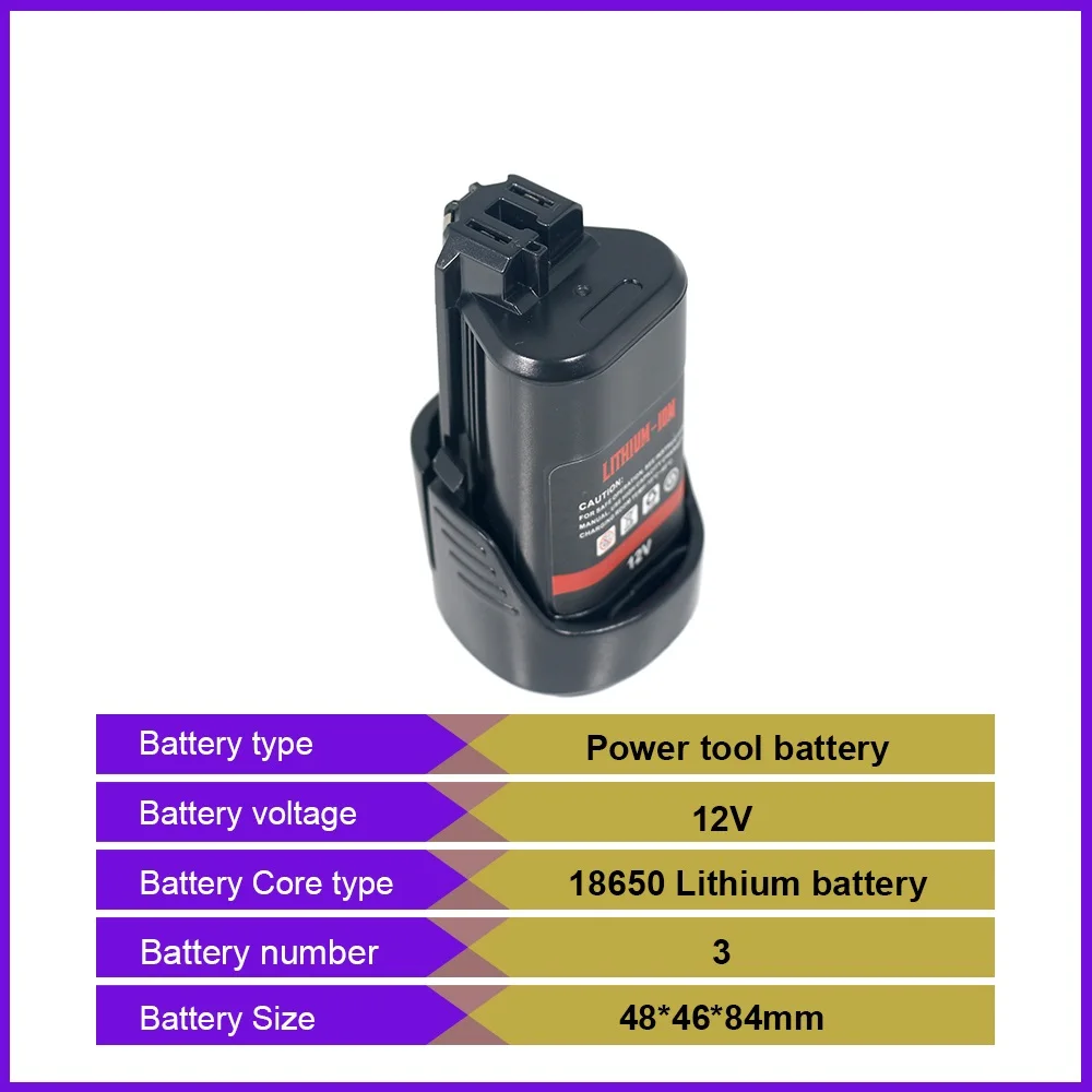 Per Bosch 10.8V 12V 1.5-3Ah 2.5Ah Batteria Per Batterie Bosch BAT412A BAT414 BAT411 BAT412 D-70745 2607336014 BAT420 GSR 120-LI - immagine 2