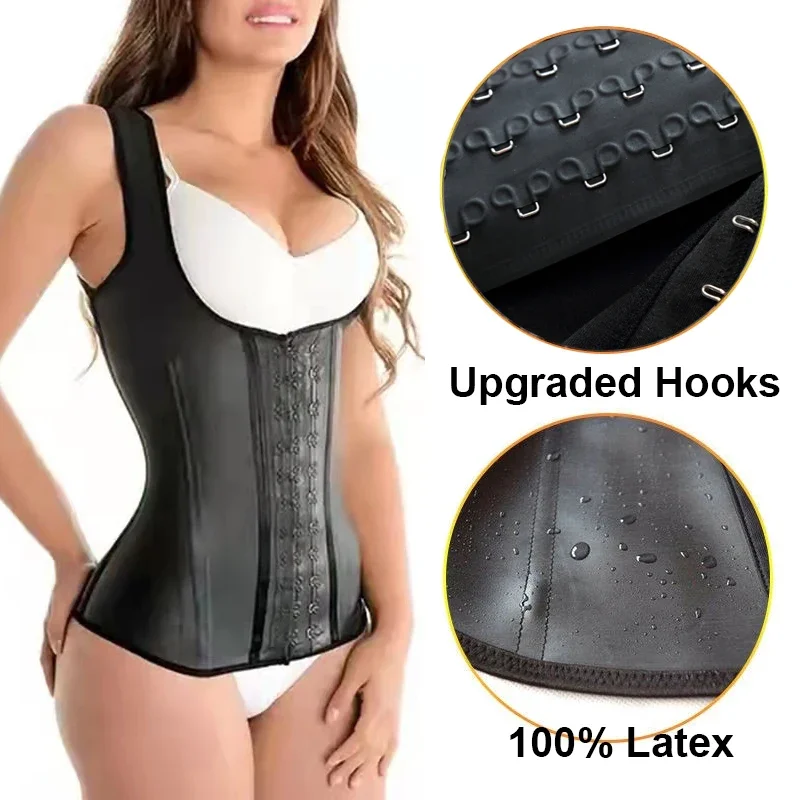 High Compression Waist Trainer Firm Control Body Shapewear Women Latex Sports Vest Slimming Corset Steel Bone Fajas Colombianas body shaper,waist trainer