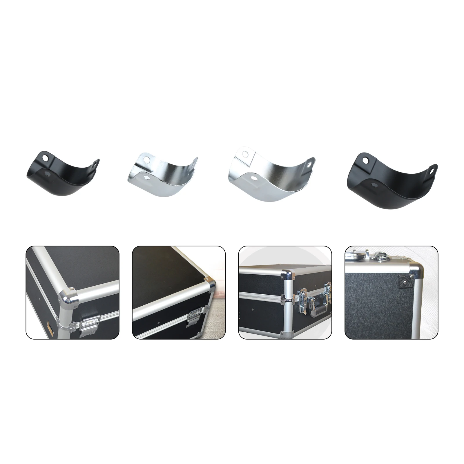 8Pcs 26mm/29mm Metal Air Box Corner Iron Protection Luggage Aluminum Box Flight Road Case Edge Guard Corner Cover Silver/Black