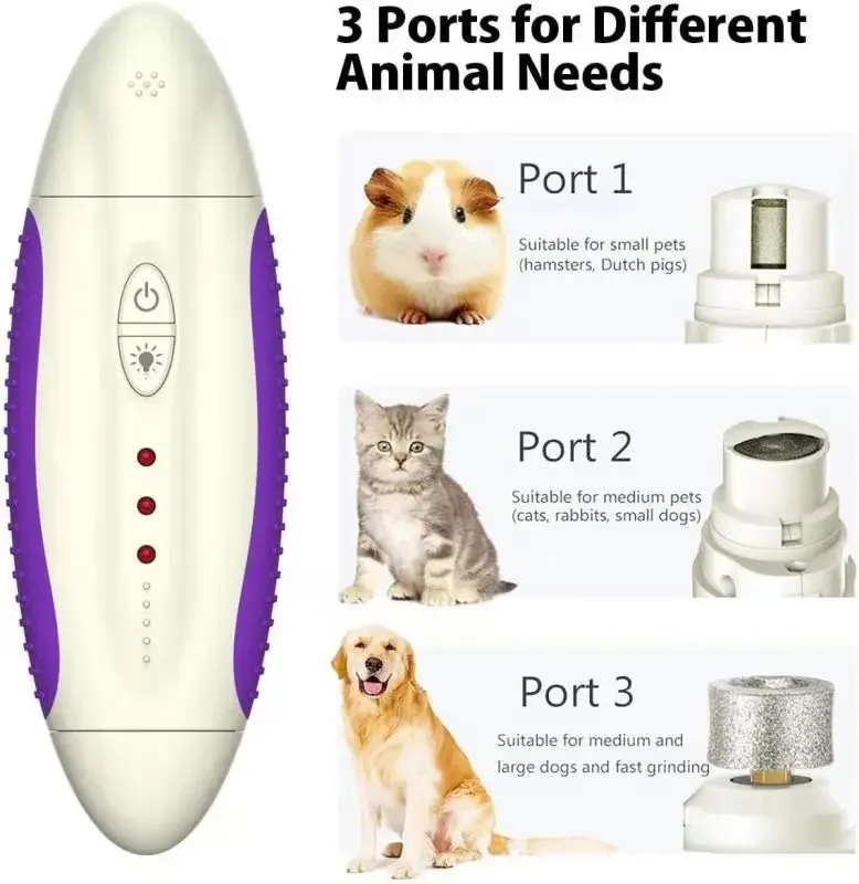 Automatic Painless Dog Nail Clippers Rechargeable Pet Grinder Grooming Trimmer Electric Cat Paws Cutter