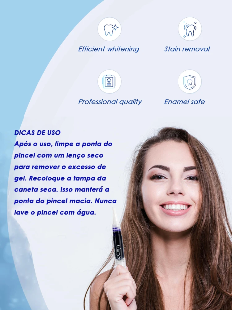 Caneta Clareadora Instantânea Glorysmile V34 para Limpeza de Tártaro e Cuidado com Cáries 6