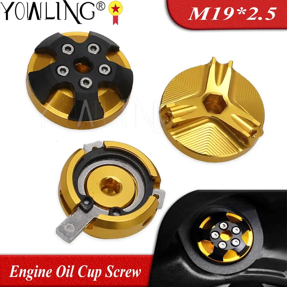 

M19*2.5 Motorcycle Engine Oil Cup Filter Fuel Filler Tank Cover Cap Screw For DUCATI HYPERMOTARD 821 HYPERSTRADA 821 MONSTER 821