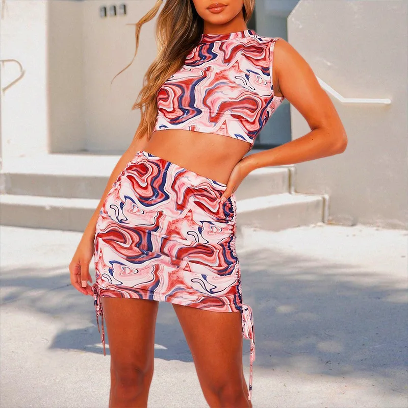 New Style Commuter Dress Sexy Slim Fit Printed Dress Short Dress