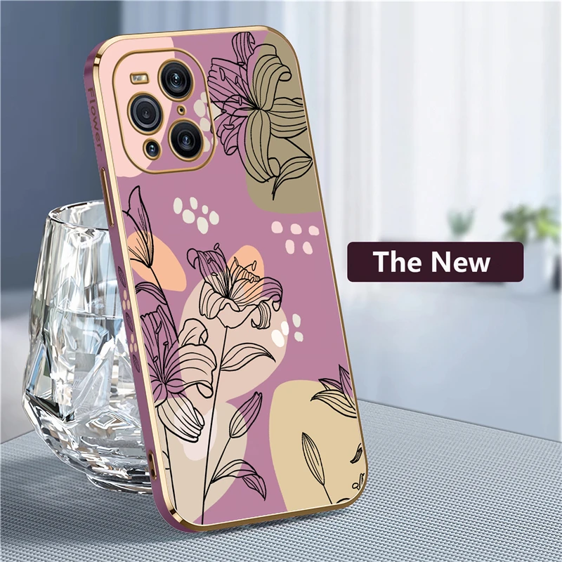 Luxury Flower Pattern Design Plating Soft Phone Case