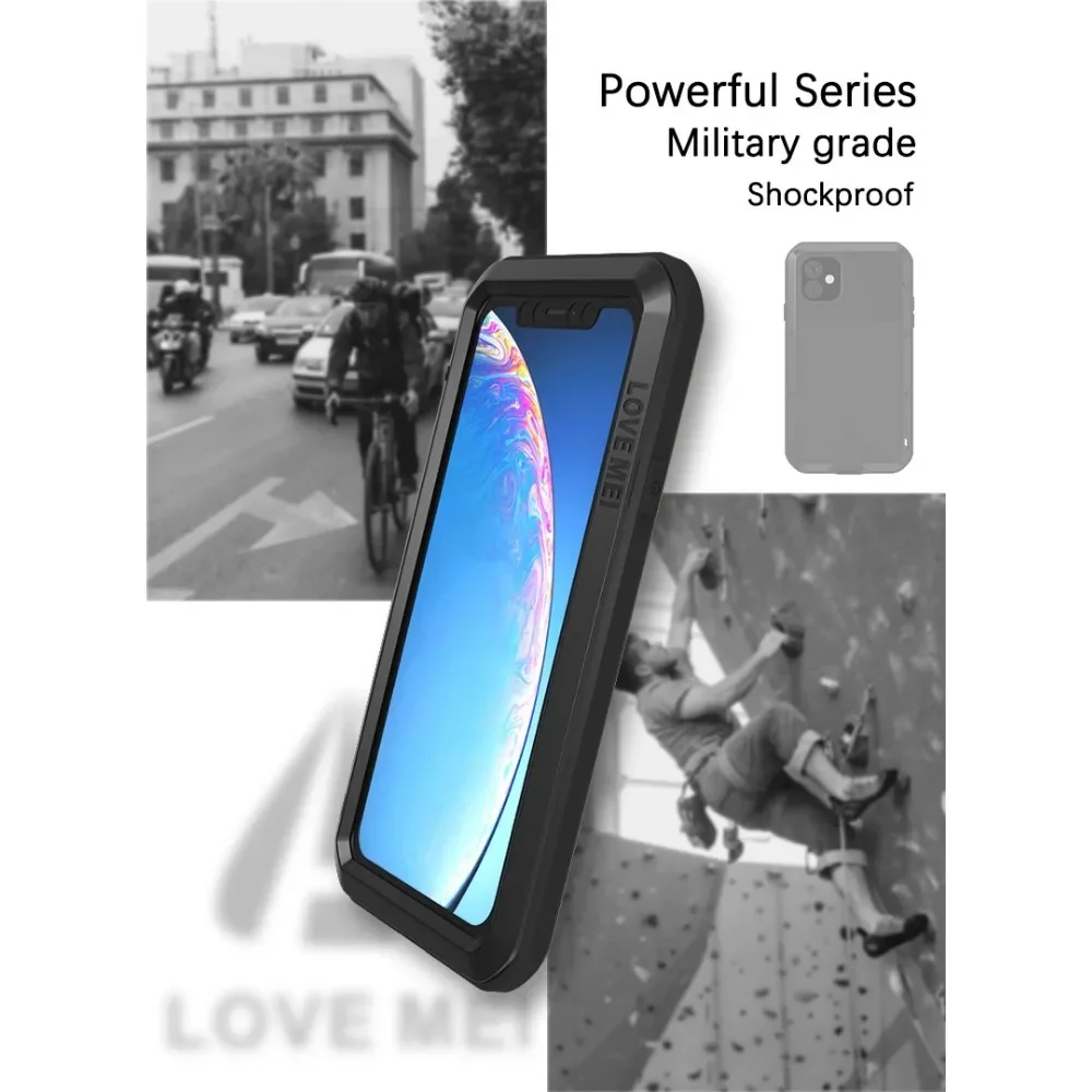 Rugged Aluminum Dustproof Shockproof Phone Case - Heavy Duty 360° Protection Armor Cover