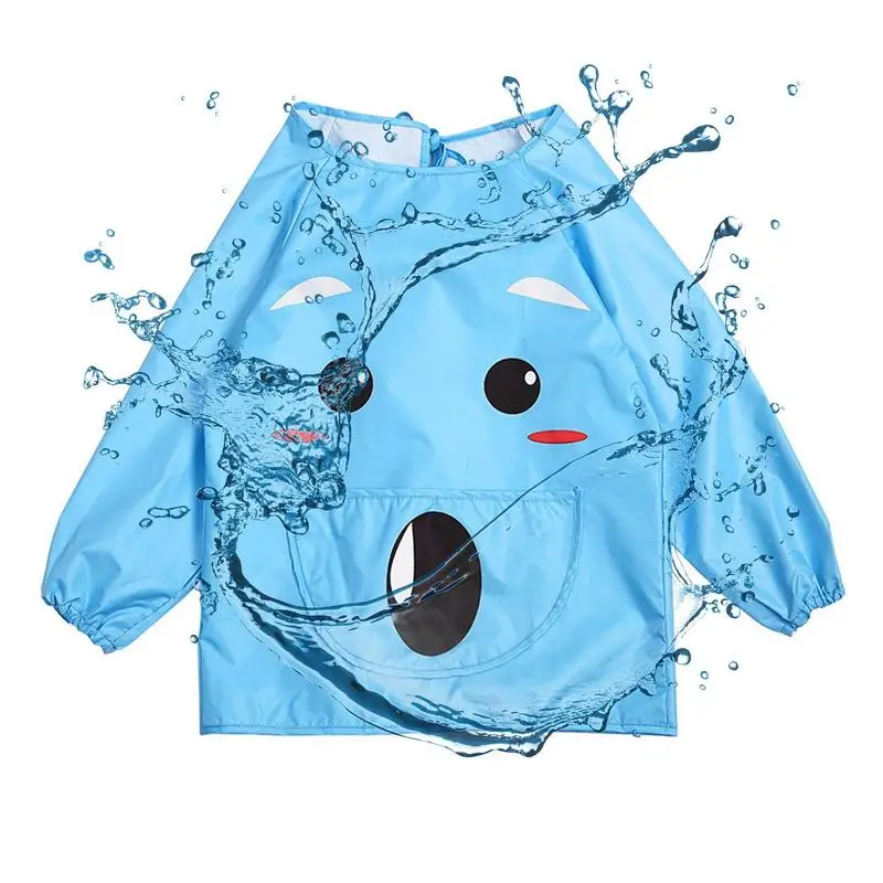 

1pc New Children Painting Apron With Pocket Crafts Coat Portable Long Sleeve Waterproof Child Drawing Art Apron For School Art