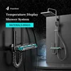 Luxury Piano Digital Bathroom Shower Set 12 Inch Rainfall Shower Head Hot Cold Bathroom Faucets Thermostatic Piano Shower System 2
