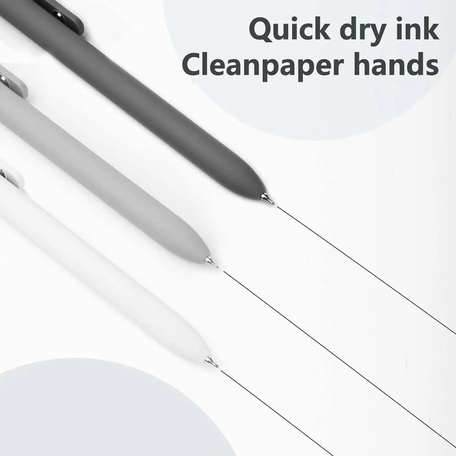 Zanshi Black and White Gray Set Gel Pen, Retractable Gel Pen, Quick Drying Ink Pen, Fine Nib, Advanced Smooth Writing Pen, Aesth 2