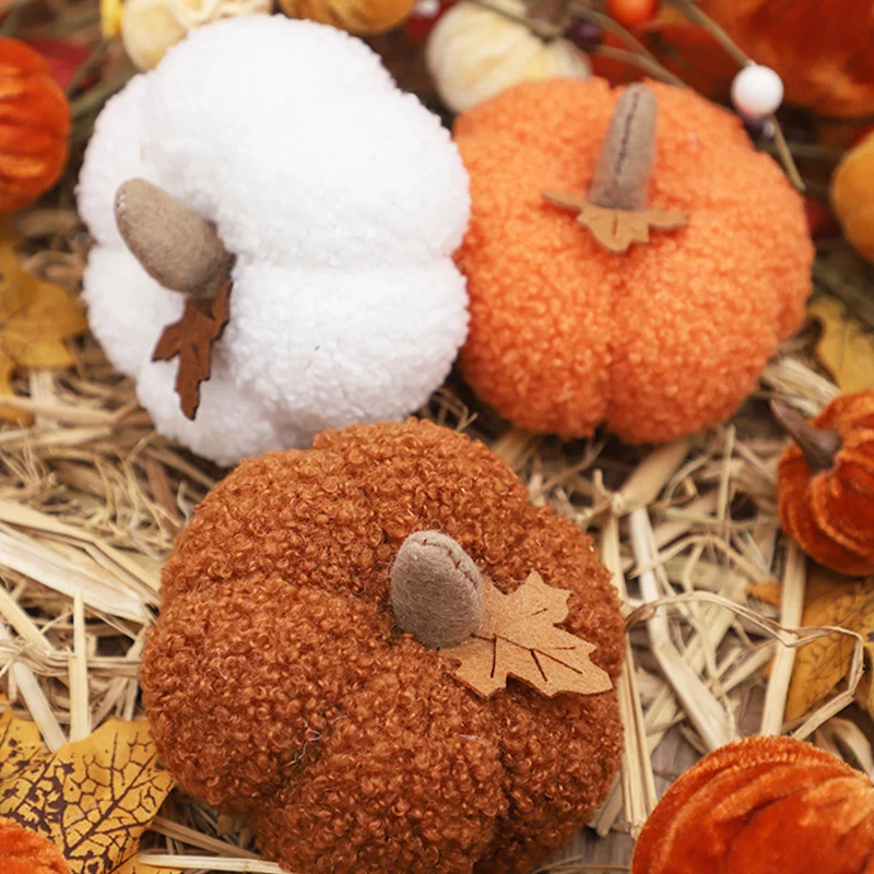 Mini ornamenti di zucca di simulazione, decorazione creativa di zucca di Halloween, decorazione per la casa, auto, ornamenti bianchi e arancioni, decorazioni per festival_voghion.com