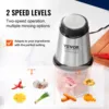 VEVOR Electric Meat Grinder with 4-Wing Stainless Steel Blades2.5 Cup Glass Bowl2 Speeds Food Grinder for Baby Food 4