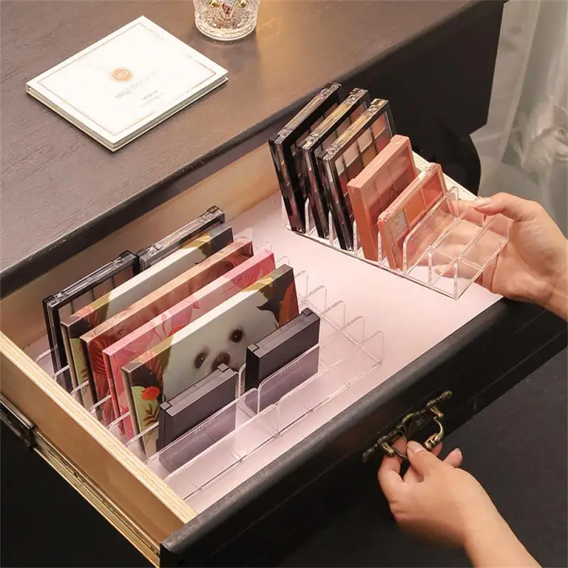 1~5PCS 7 Grids Acrylic Compact Eyeshadow Palette Organizer Display Tray Storage Box Cosmetics Rack Makeup Tools Holder Drawer 3