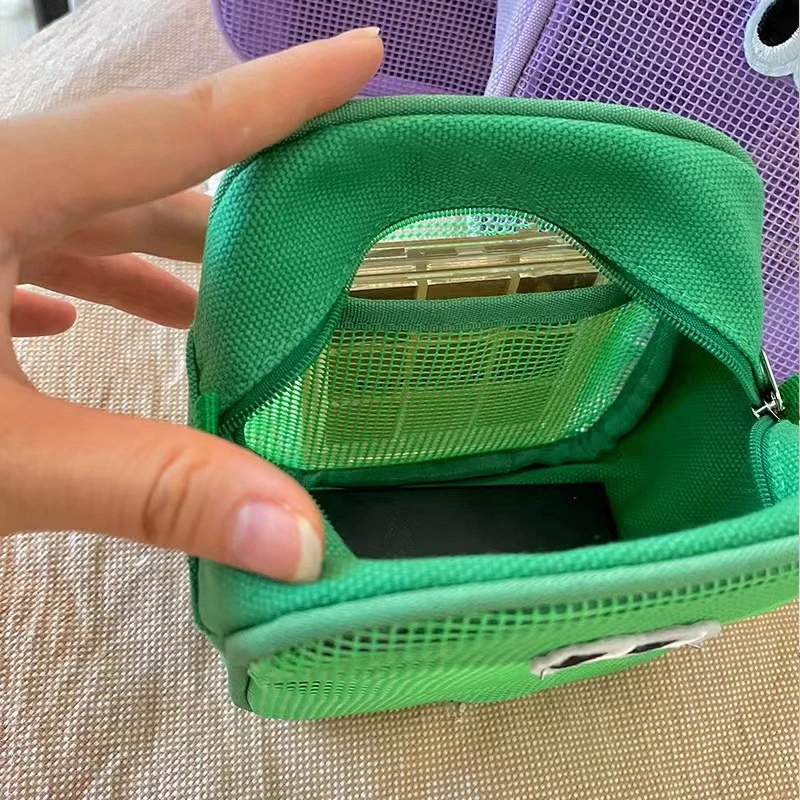 캔디 컬러 메쉬 화장품 가방, 귀여운 큰 눈 메이크업 케이스, 카와이 메이크업 파우치, 메이크업 케이스, 휴대용 세면 용품 보관 가방, 신제품