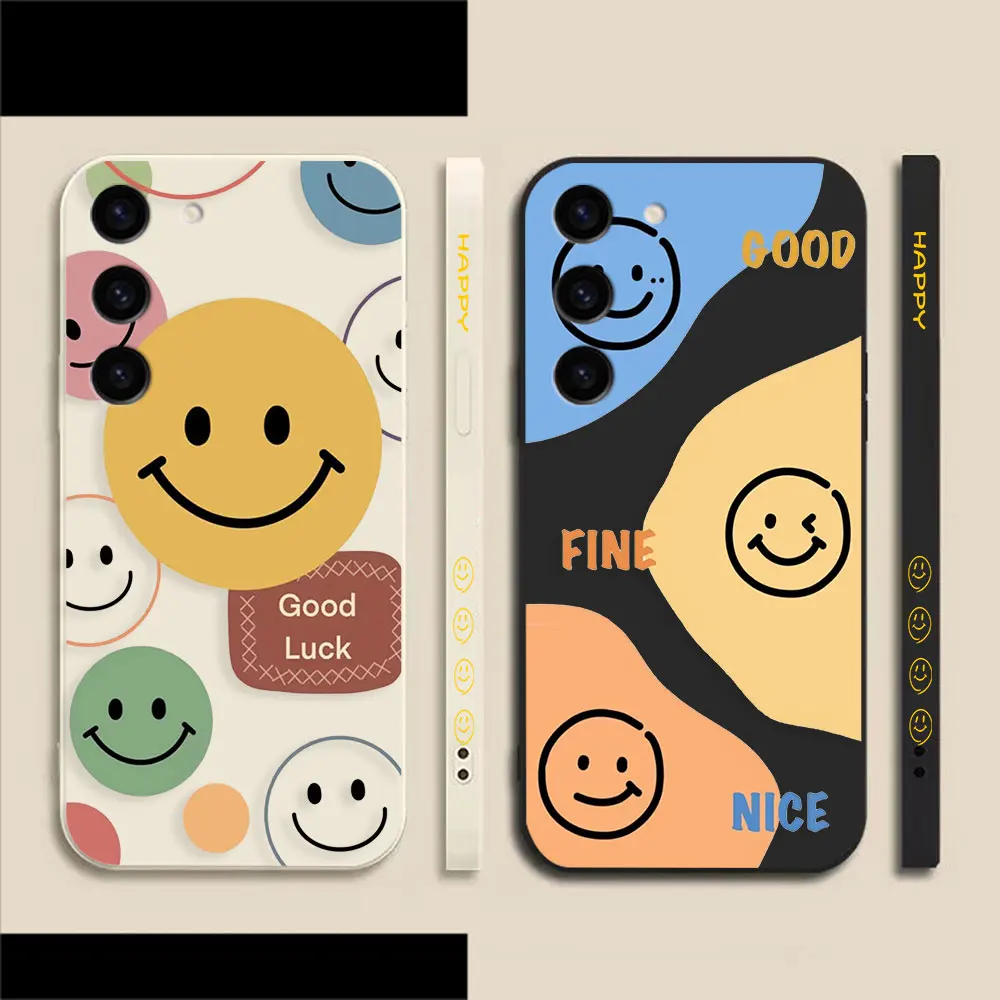 

Happy Smiling Face Fine Phone Case For Samsung S23 S22 S21 S20 FE S11 S11E S10 S10E S9 S30 Ultra Plus 4G 5G Case Fundas Shell