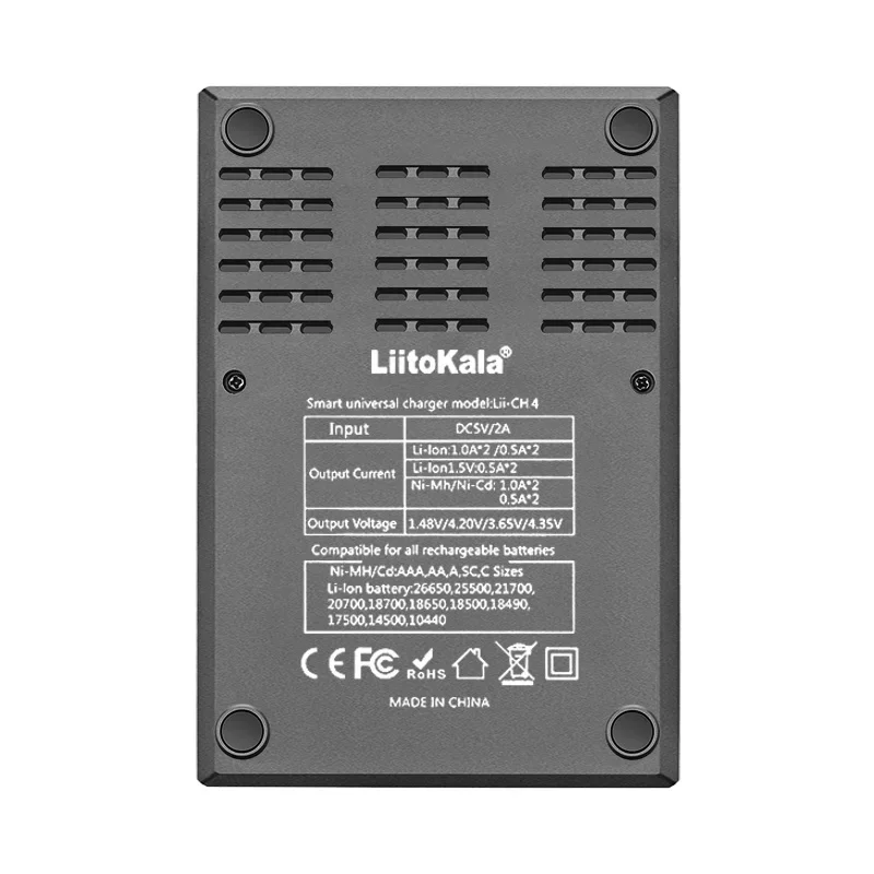 Caricabatterie Intelligente LiItoKala Lii-CH4 per Batterie Ricaricabili agli Ioni di Litio AA AAA da 1.5V - immagine 3