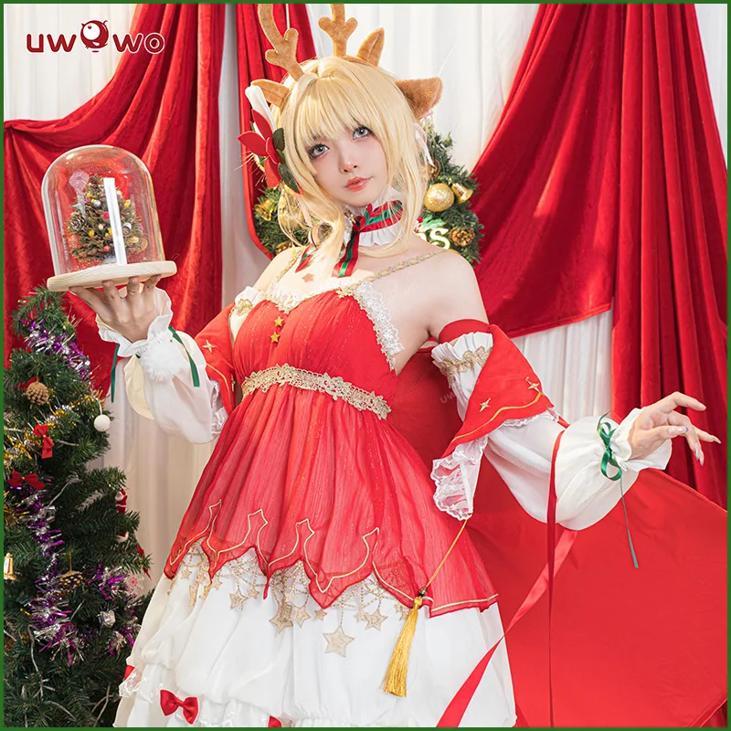 white christmas dresses Clearance Sale]【In Stock】Uwowo V Singer Christmas 2023 Cosplay Costum –  Uwowo Cosplay main image 0