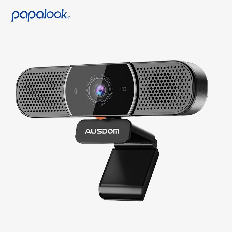 Capalook & Ausdom Aw616 Qhd 2k Hdr Webcam com Microfone de ia Capa de Privacidade Usb Câmera de Computador para Conferência
