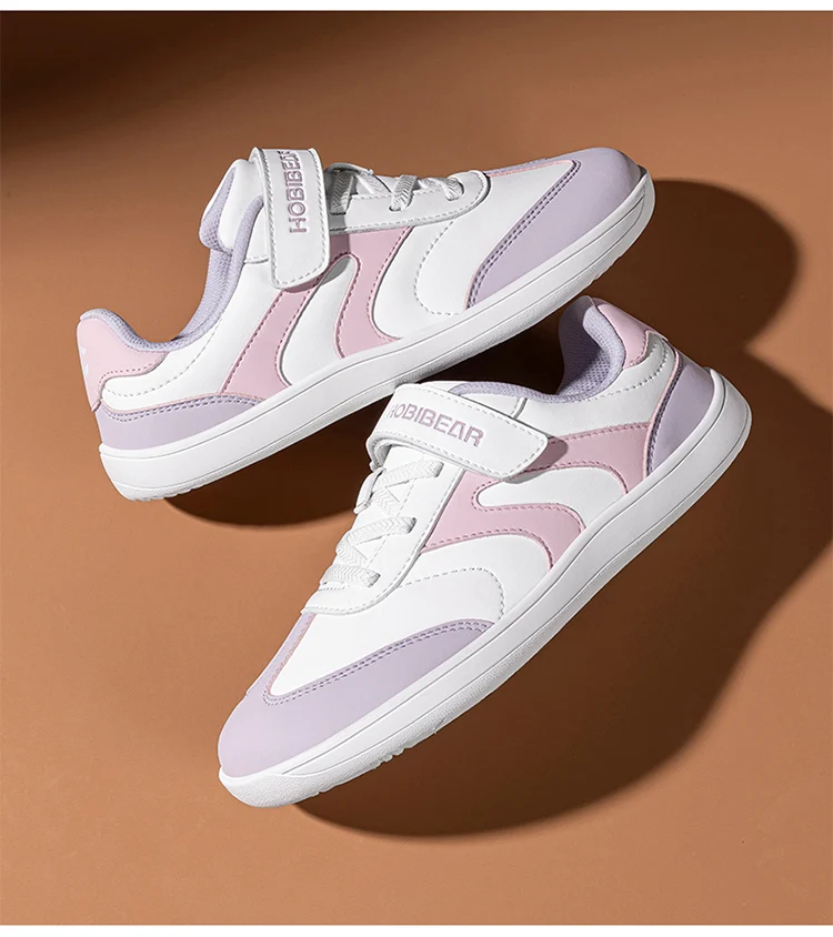 HOBIBEAR Barfußschuh für große Kinder, breiter Zehenbereich, Hakenschlaufen-Sneaker, Kunstleder, rutschfest, Zero Drop, leichter Komfortschuh – Detail 3