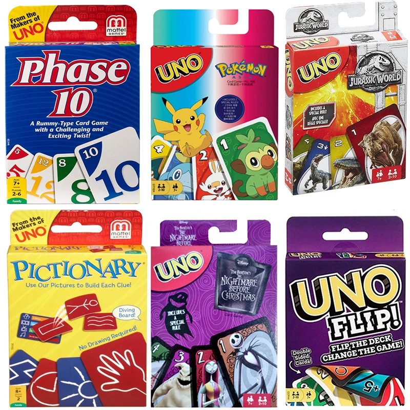 Mattel Uno карточная игра Покемон майнкрафт Bts Замороженные сделать изысканную руку