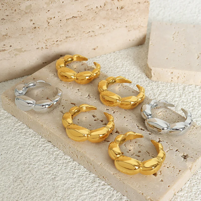 Marka 여성용 스테인레스 스틸 반지, 금도금 쥬얼리, 펑크 파티 선물, 패션 오픈 링, 소녀 액세서리, 도매