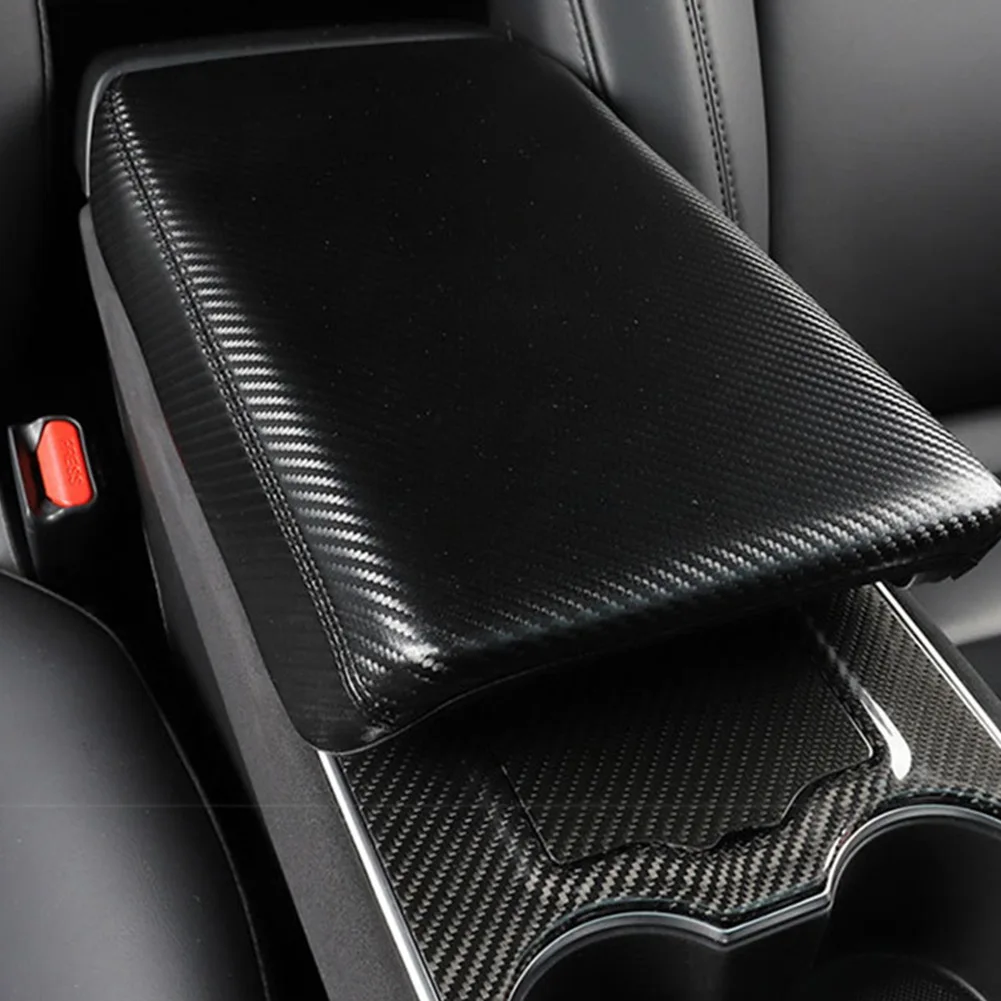 

For Tesla Model 3 Y Car Central Control Armrest Box Cover Pad Leather Protective Cover Dustproof Waterproof Interior Accessories