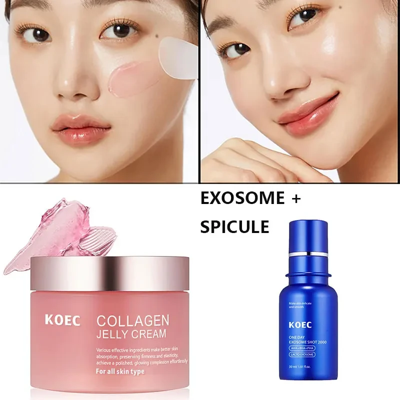 Facial Serum KOEC Facial Micro-needle Essence Shrinks Pores Remove Comedones Collagen Jelly Cream Nourishes Moisturizes Smooth Facial Care
