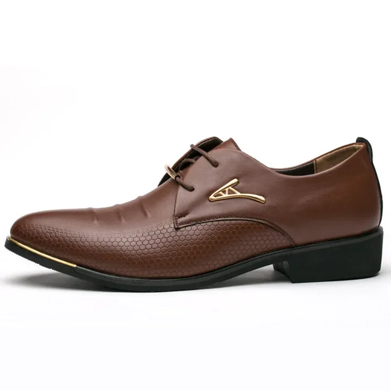 Luxury Mens Leather Shoes High Quality Men's Shoes Pointed Oxford Wedding Leather Men Dress Shoes 2024 Gentleman Office Man Shoe 5