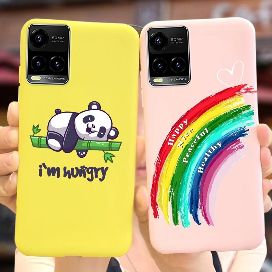 SEAHAI Cover per Vivo Y21 / Vivo Y21s / Vivo Y33s, Glassato Traslucido Dura PC Protettiva Custodia Silicone TPU Bumper Antiurto AntiGraffio Case con