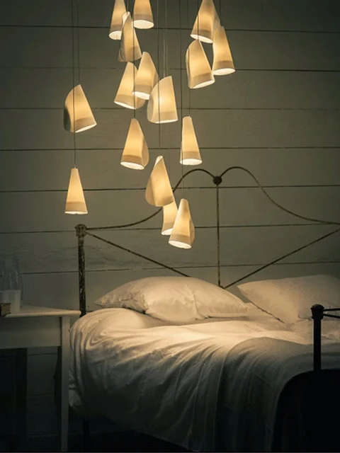 Petit lustre au sol en frêne minimaliste, villa minimaliste, créativité artistique, designer, chambre à coucher, gel, long 1