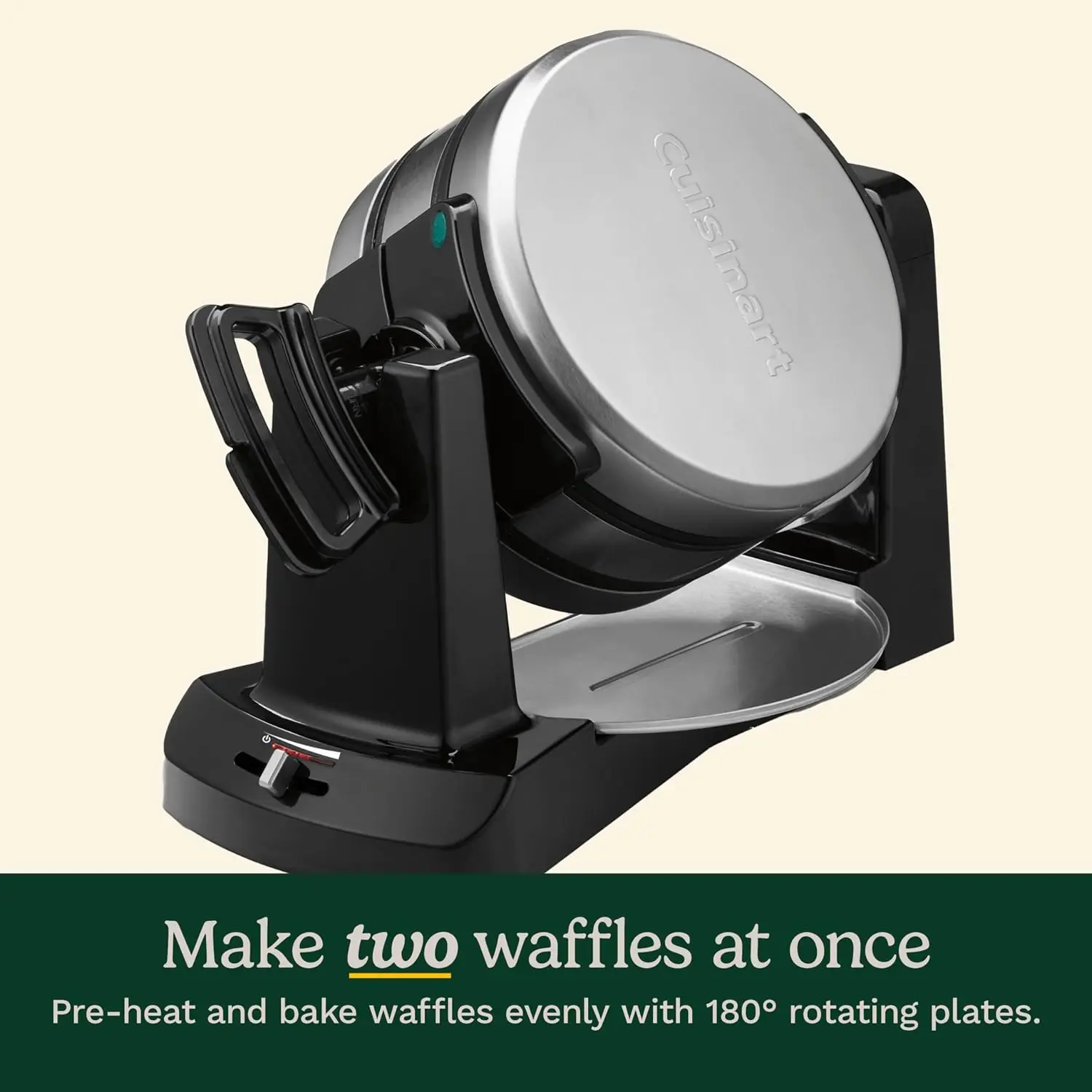 WAF-F40 Double Flip Belgian Waffle Maker, 1400 watts, New Black/Stainless 3