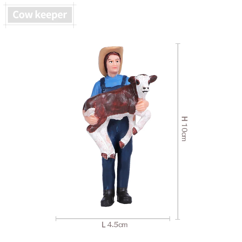 Hand-Painted Farmer & Farm Animal Figurines