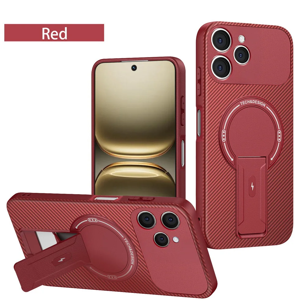 Carbon Fiber Invisible Stand Holder with Built-in Magnetic Ring Case